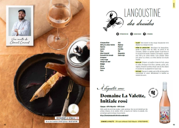 Une sélection du chef Clément Convard du restaurant étoilé Le Cénacle à Toulouse - Domaine La Valette, Initiale rosé 2023